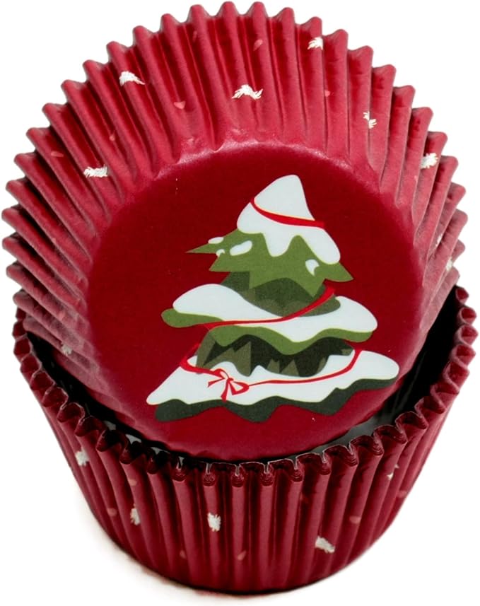 Chef Craft Paper Patterned Christmas Cupcake Liner Set, 200 Count, Multicolor
