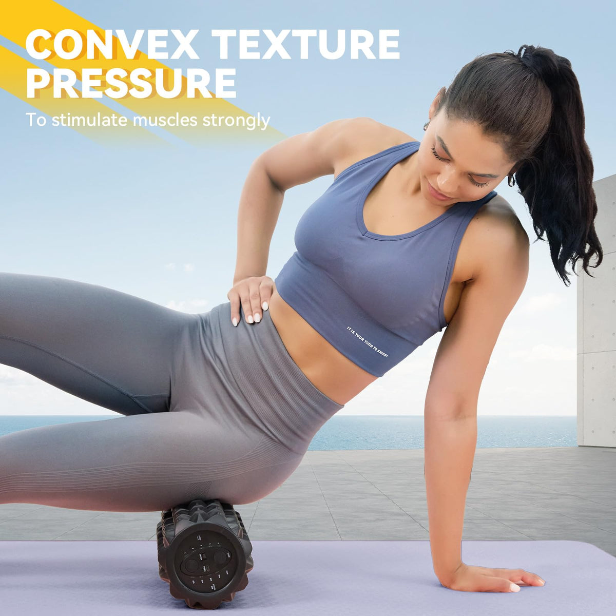 LTHTRADE Foam Roller, Deep Tissue Massage Muscle Roller Back Roller Foam with Wave Texture - Back Pain Relief & Physical Therapy, Fitness Foam Roller for Pilates, Yoga (Grey)
