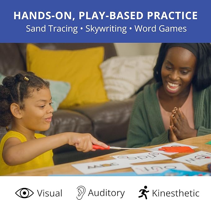 Multisensory Sight Word & Phonics Flash Cards, Set 2 (High-Frequency Words 51-100) - Kinesthetic Learning, Picture-Embedded - Pre-K - Grade 3 - Homeschool & Classroom Use - Model EW-23