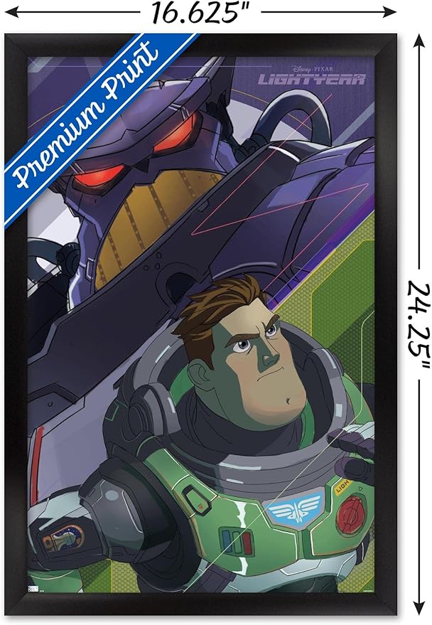 Trends International Disney Pixar Lightyear - Buzz and Zurg Wall Poster, 14.725" x 22.375", Black Framed Version