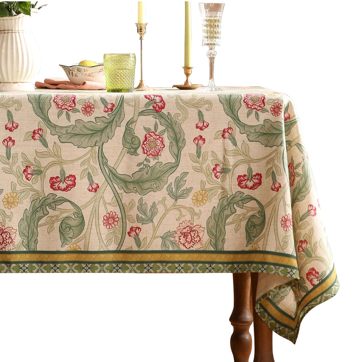 patdrea Vintage French Linen Tablecloth,Rectangular,79"x55"-Istana A