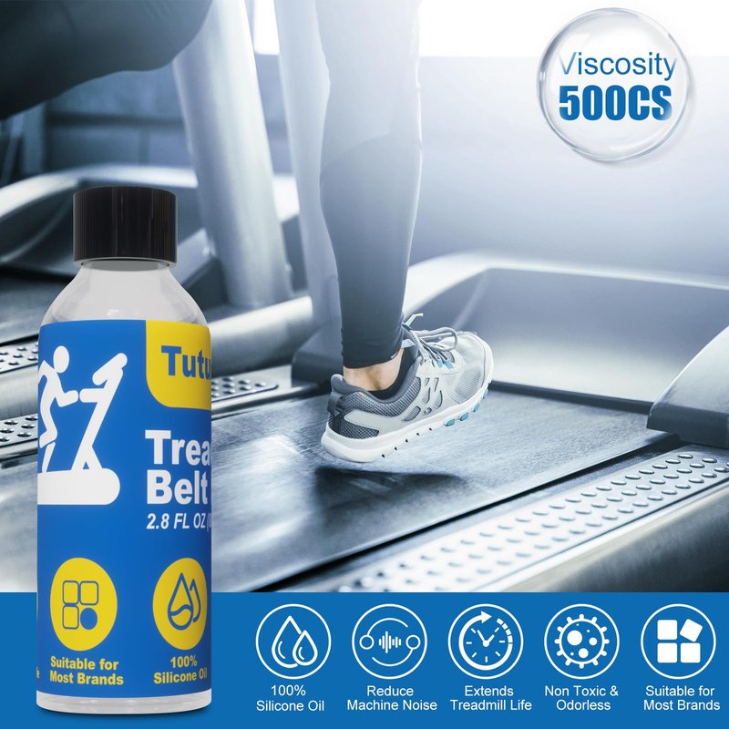 Treadmill Lubricant for Belt, 100% Silicone Treadmill Belt Lubricant, Treadmill Lubricant Kit, with Precision Screw Cap, Viscosity 500CS, Suitable for Most Treadmills, Silicone Oil for Acrylic Pouring