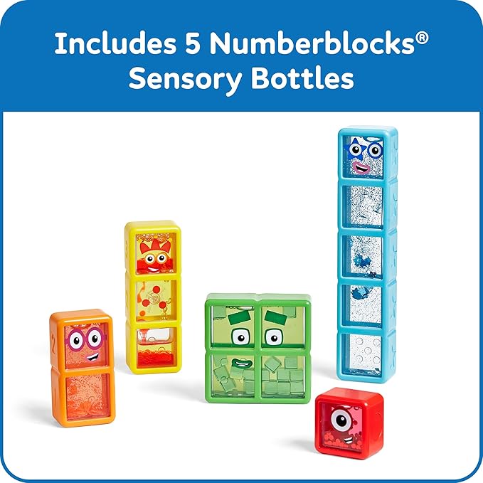 hand2mind Numberblocks One to Five Sensory Bottles, Numbers for Toddlers, Counting Toys, Calming Sensory Fidget Toys, Calm Down Corner Supplies, Social Emotional Learning, Birthday Gifts for Kids