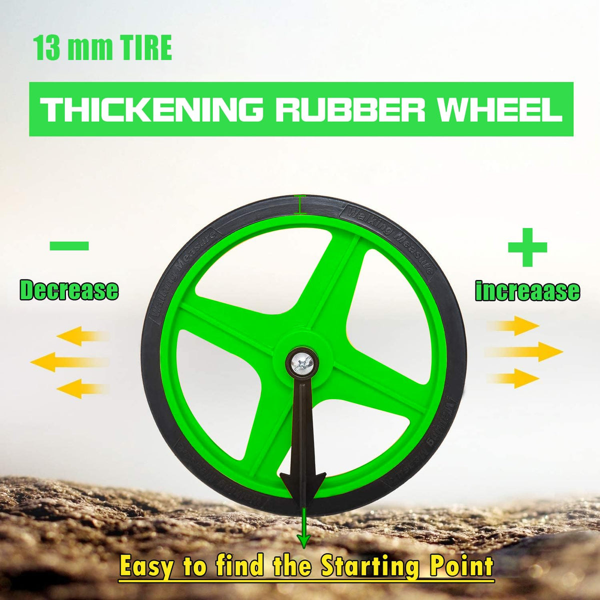 Zozen Measuring Wheel, Green 6Inch Measure Wheel, Distance Measuring in Feet and Inches, Rolling Measurement [Up to 10,000Ft], Telescopic/Mechanical/One Key to Reset, Include Carrying Bag.