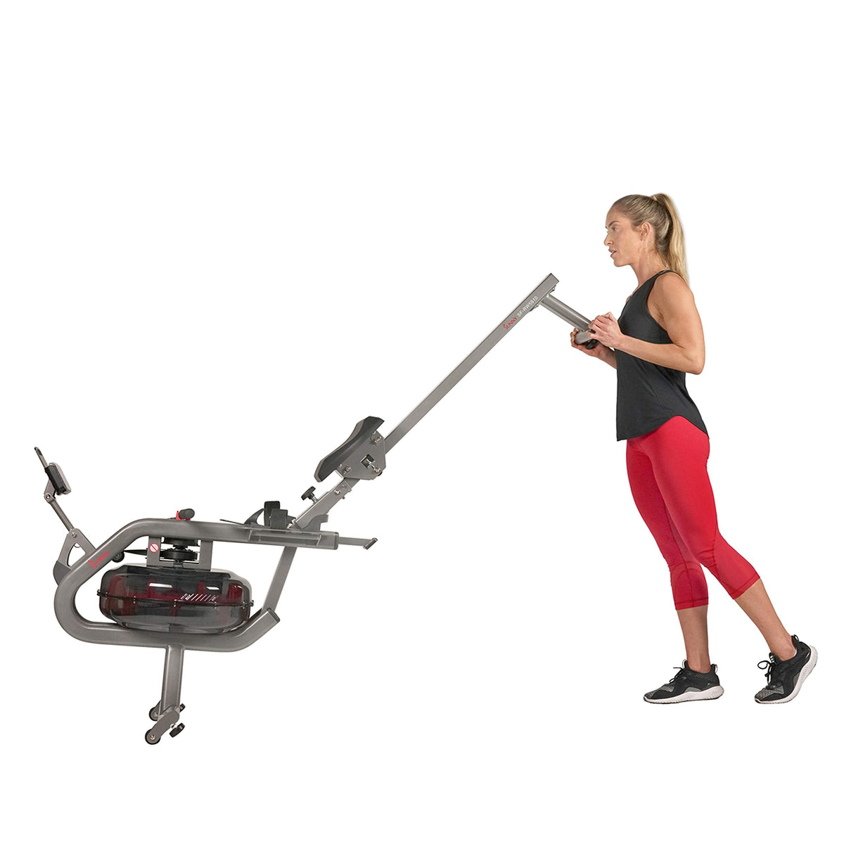 Sunny Health & Fitness Phantom Hydro Water Rower for Full-Body Cardio