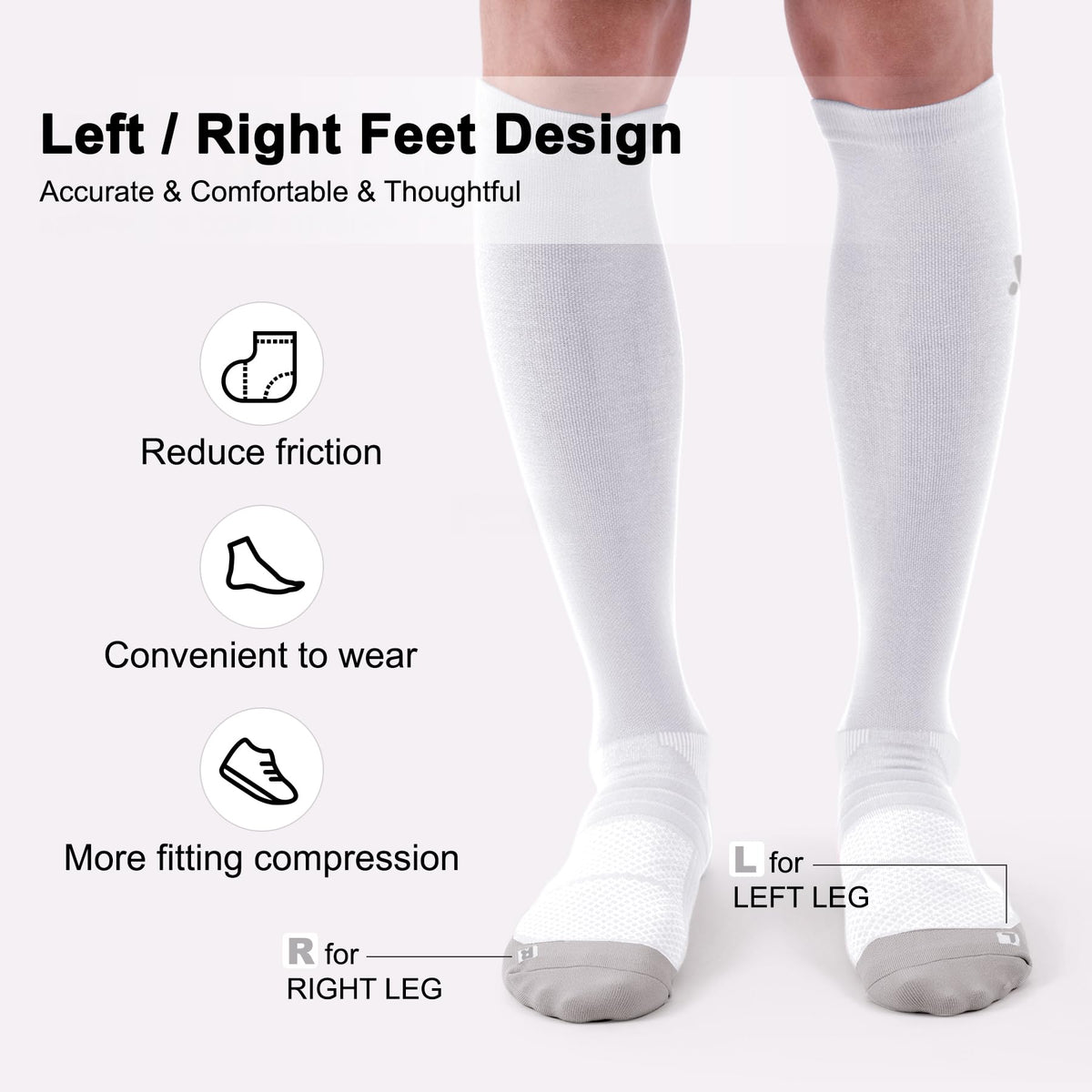 musesox Compression Socks for Women and Men,Knee High 15-20mmHg Graduated Support(3 Pairs) for Nurses,Travel,Black Gray Green,Large