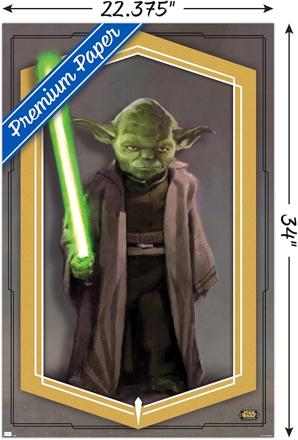 Trends International Star Wars: The High Republic - Yoda Wall Poster, 22.375" x 34", Premium Poster & Clip Bundle