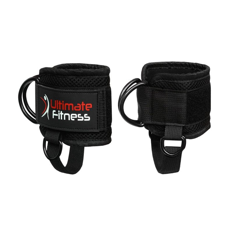 Ultimate Ankle Strap for Cable Machines - Neoprene Padded Ankle Wrist Cuffs D-Ring Glute Kickback Booty Workouts, Leg Extension & Hip Abductors (Single)