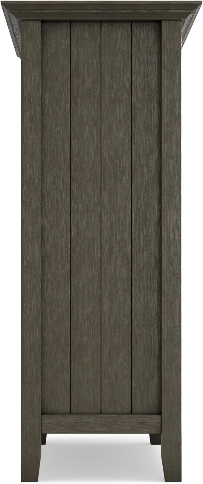 SIMPLIHOME Bedford Storage Cabinet - 39 inch Wide Solid Wood Medium Cabinet in Farmhouse Grey, Transitional Console for Living Room, Entryway, or Dining Room with Glass Doors and Adjustable Shelves