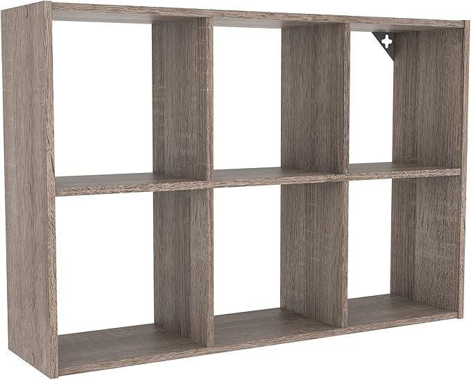 ClosetMaid Mini 6-Cube Desktop or Wall Mount Organizer, Weathered Teak