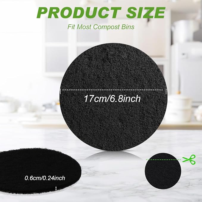 Charcoal Filters for Compost Bucket Activated Charcoal Filter for Countertop