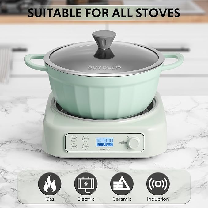 BUYDEEM LP55 5-in-1 Slow Cooker with Removable Nonstick Stockpot, 4.7QT
