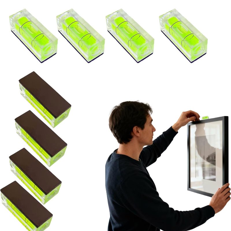 8Pack Magnetic Mini Bubble Level 10×10×29mm(0.39x0.39x1.14in) Small Leveler Tool