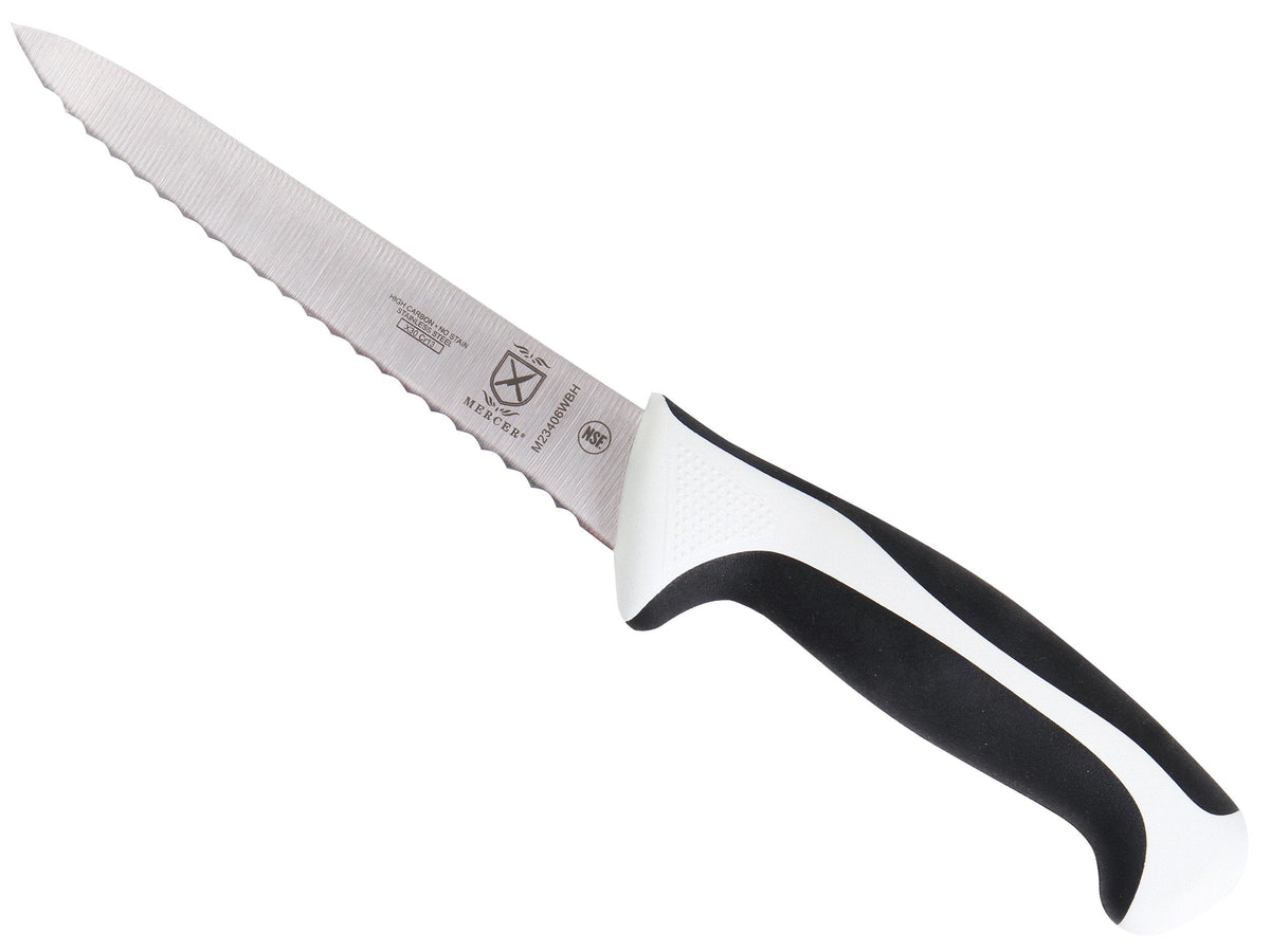 Mercer Culinary Millennia Colors 7-Inch Granton Edge Santoku Knife, Green
