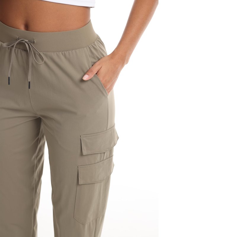 Women's Lightweight Cargo Joggers - Quick-Dry Hiking Pants with 5 Pockets for Workout Travel Casual Camping(Khaki M)