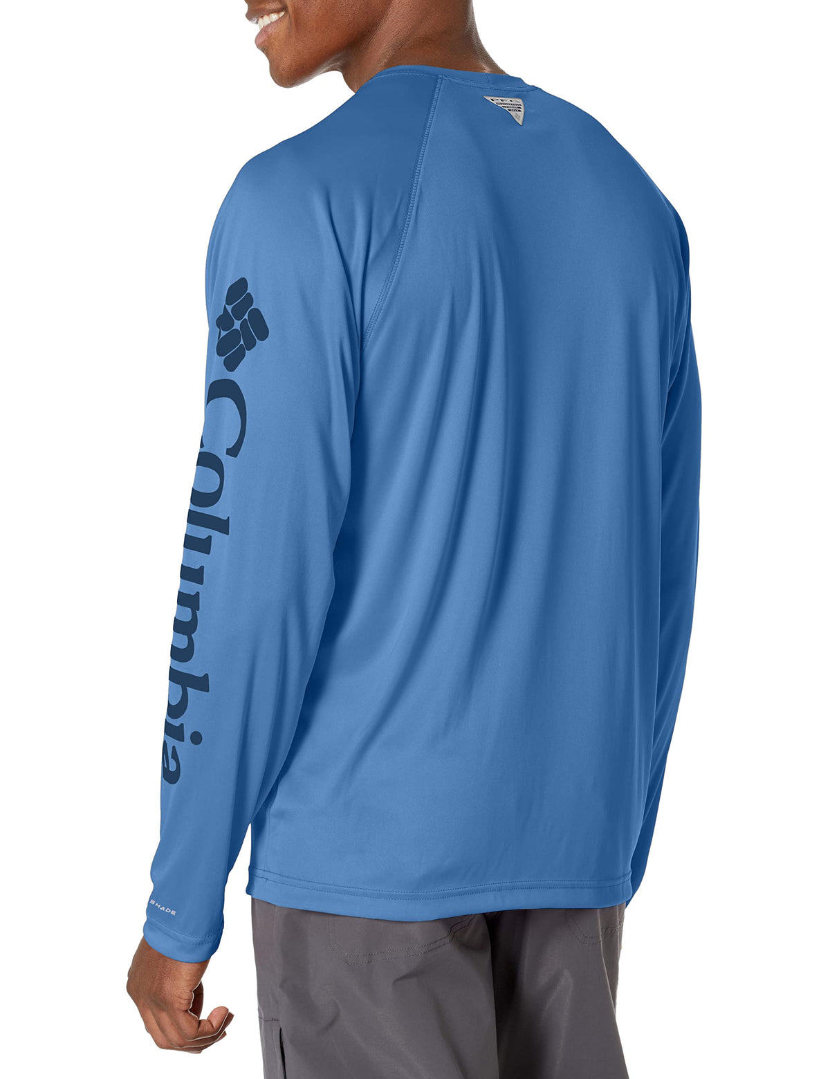 Columbia Men's Terminal Tackle Long Sleeve Shirt, Violet Sea/Carbon Logo, 6X Big