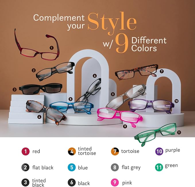 TruVision Readers Reading Glasses, Comfort Spring Hinges