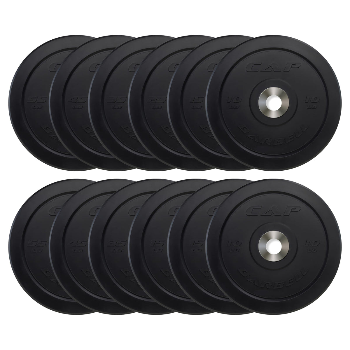 CAP 260lb Competition Olympic Bumper Plate Weight Set