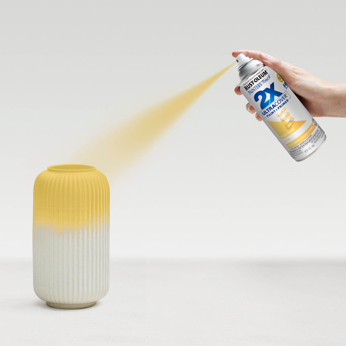 Rust-Oleum 249091 Painter's Touch 2X Ultra Cover Spray Paint, 12 oz, Gloss Warm Yellow