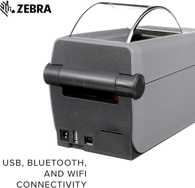 Zebra - ZD410 Direct Thermal Desktop Printer for labels, Receipts, Barcodes, Tags, and Wrist Bands - Print Width of 2 in - USB, Bluetooth, and Wifi Connectivity - ZD41022-D01W01EZ (Renewed)