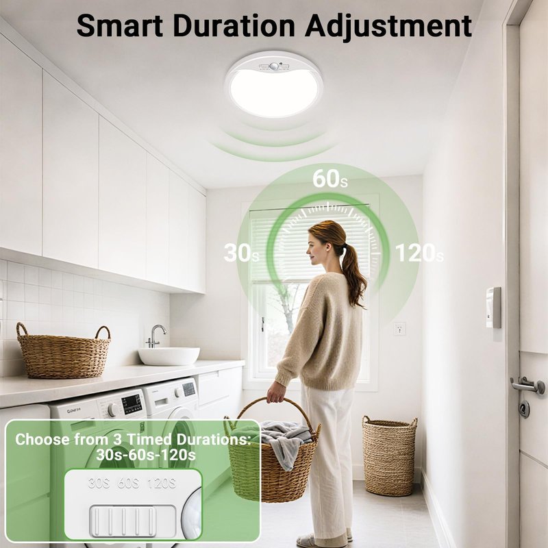 zemty 4 Pack 9 Inch Motion Sensor Ceiling Lights Wired, 18W 1800lm 3CCT/3 Mode/30-120s Timer, Bright White LED Flush Mount Light Fixture Motion Activated for Closet Pantry Hallways Stairwells Garage