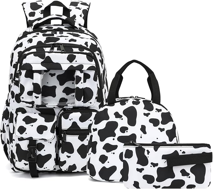 School Backpack for Girls 3Pcs Set Elementary Middle School Book Bags with Lunch Box Pencil Case