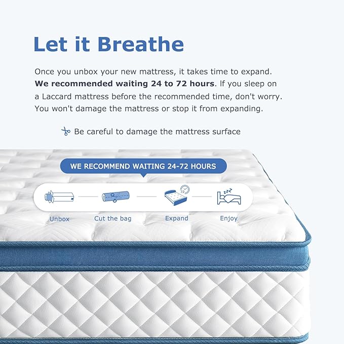 Full Size Mattress, 12 Inch Medium Firm Hybrid Full Bed Mattresses, Memory Foam Mattress in a Box for Pressure Relief, Individual Pocket Spring-Motion Isolation with Edge Support, CertiPUR-US