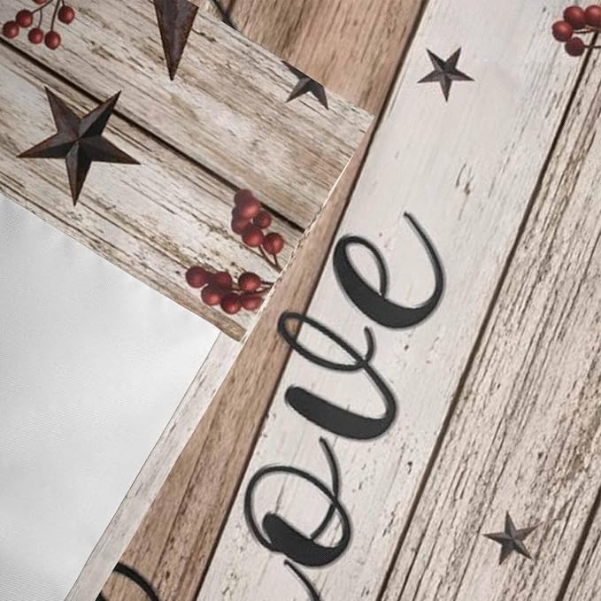 Rustic Star Brown Curtain Valances