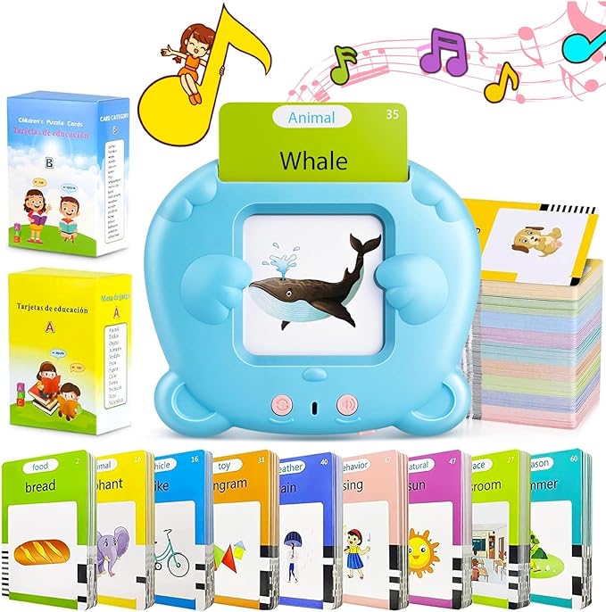Talking Flash Cards for Toddlers, Learning Montessori Toys with 510 Sight Words, Pocket Speech for Toddlers Therapy Toys, Children's Sensory Preschool Learning Educational Birthday
