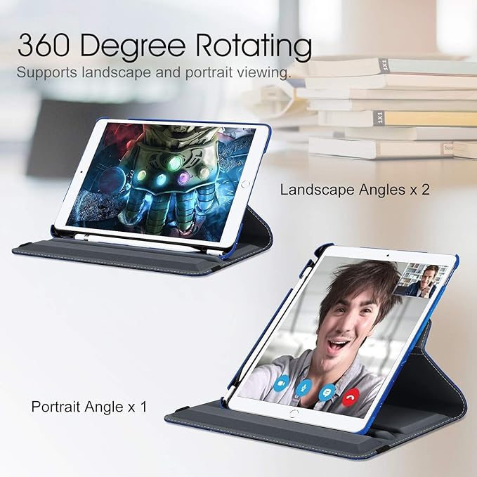 Fintie Rotating Case for iPad Air (3rd Gen) 10.5" 2019 / iPad Pro 10.5" 2017 with Built-in Pencil Holder - 360 Degree Rotating Stand Protective Cover, Auto Sleep/Wake (Starry Sky)
