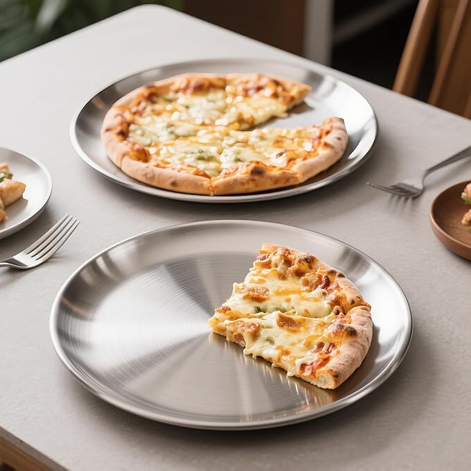 12 Inch Pizza Pan Set of 3 for Oven, Non-Stick Stainless Steel Pizza Steel