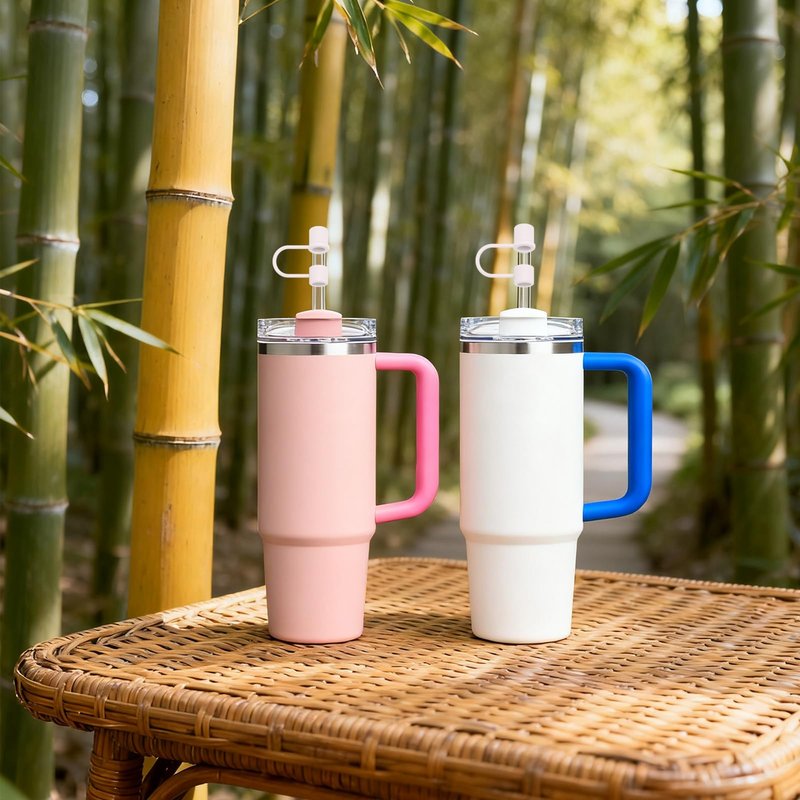 DEWJDFSC 6PCS Silicone Straw Cover Cap Compatible with Stanley 30&40 Oz Tumbler Accessories Simple Straw Toppers Reusable Caps for Stanley Cup 10mm 0.4in Straws (Pink-White)
