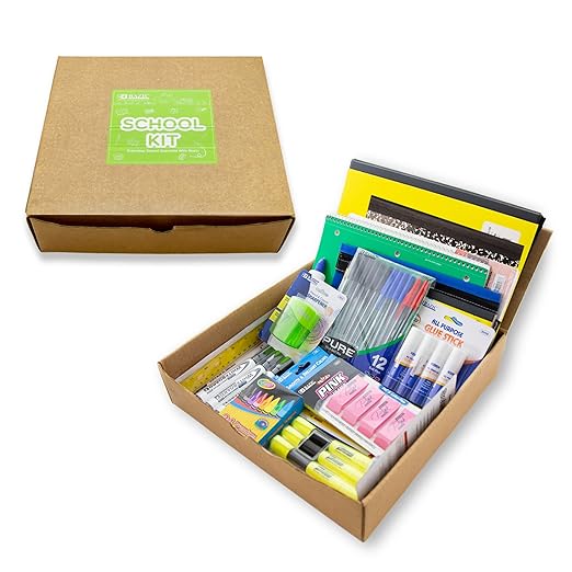 BAZIC PRODUCTS Elementary School Supply Kit, 86-count Student Set for Elementary Students Grades 3-6, Complete School Supplies With Fully Organized Supply Box, 1-pack