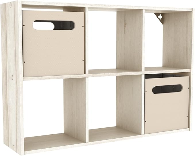 ClosetMaid 5430 Mini 6-Cube Desktop or Wall Mount Organizer, Bleached Walnut