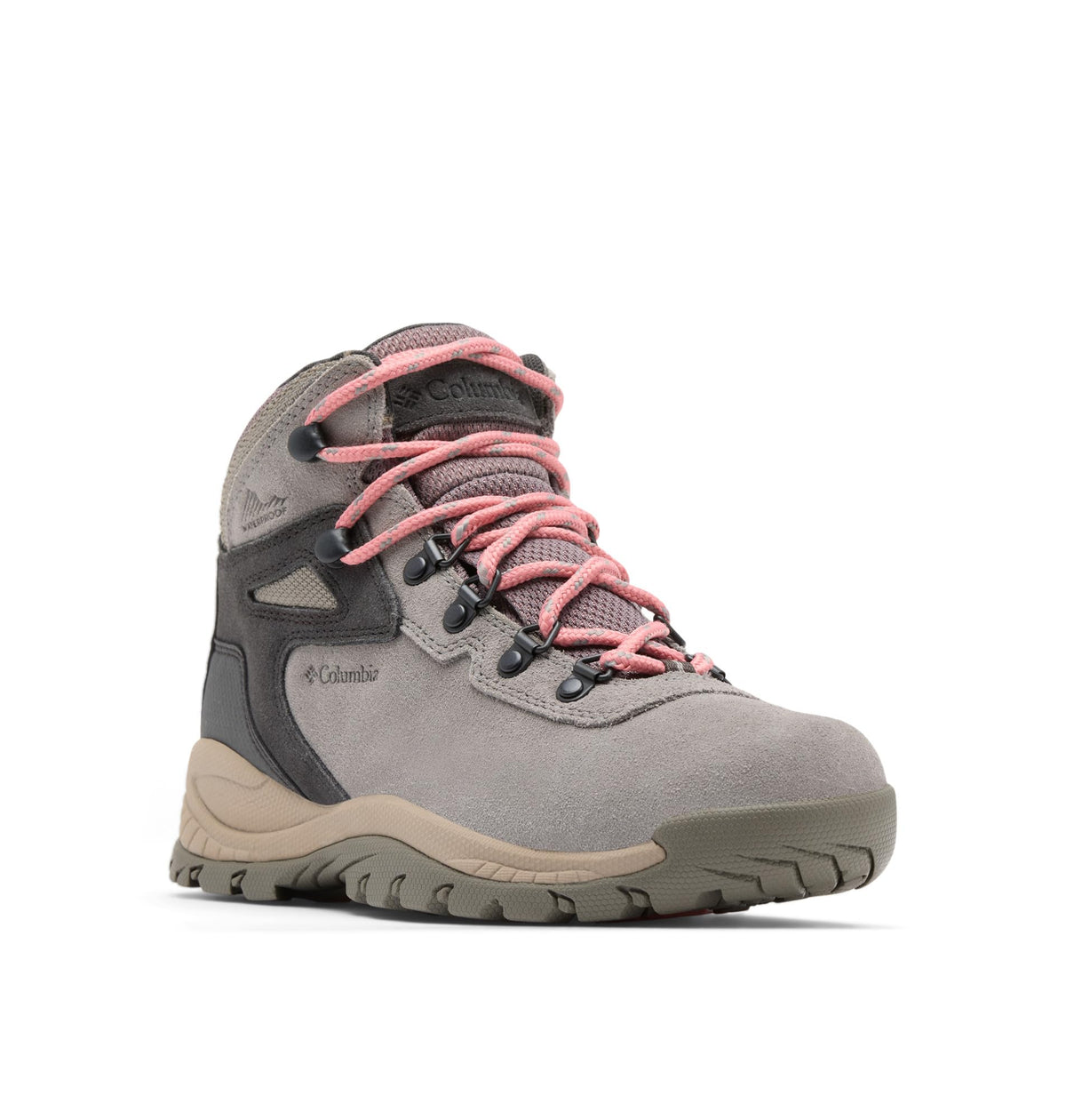 Columbia Womens Newton Ridge Plus Waterproof Amped, Stratus/Canyon Rose, 6 Wide
