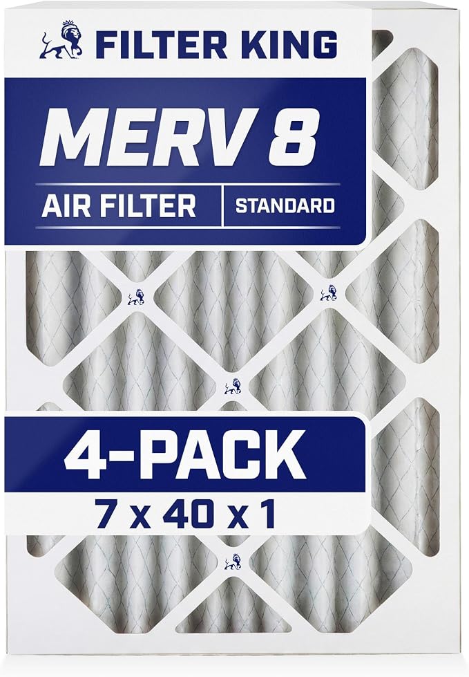 Filter King 7x40x1 Air Filter | 4-PACK | MERV 8 HVAC Pleated A/C Furnace