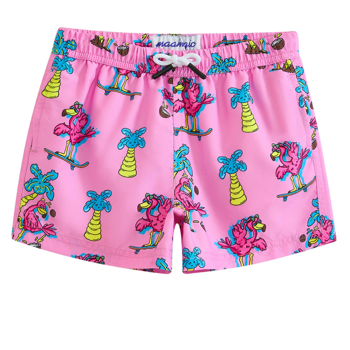 maamgic Boys Swim Trunks Toddler Swim Shorts Little Boys Bathing Suit Swimsuit Toddler Boy Swimwear Flamingo Pink 2T