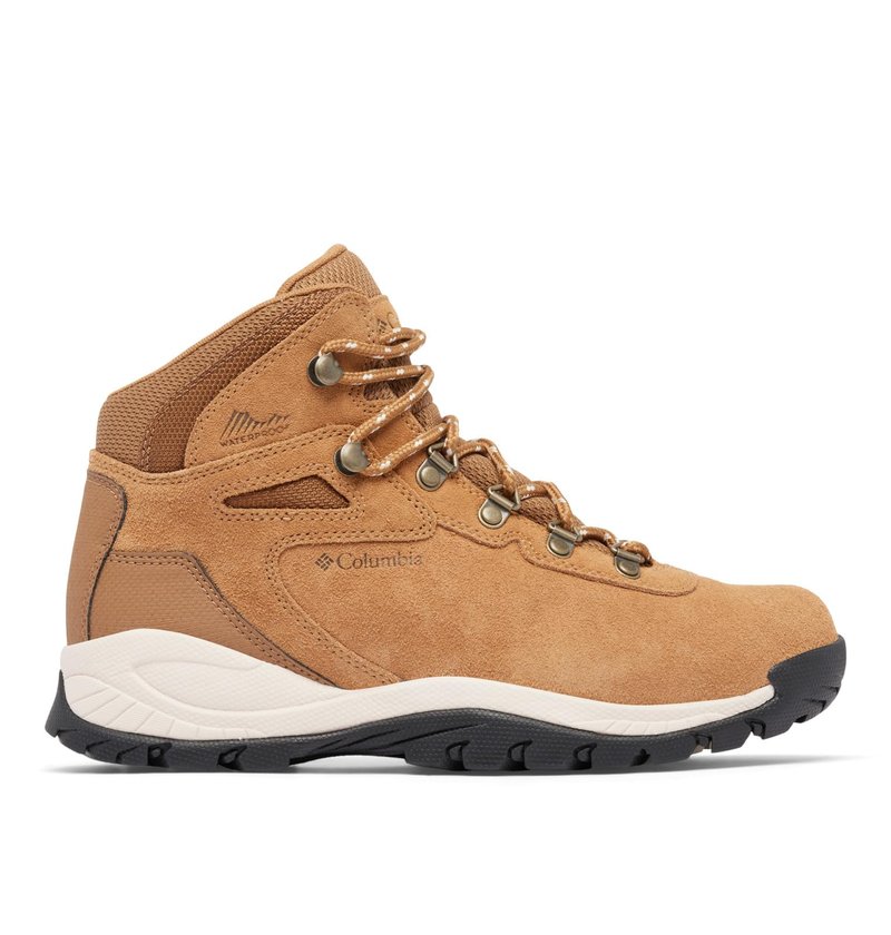 Columbia Womens Newton Ridge Plus Waterproof Amped, Elk/Dark Stone, 8 Wide