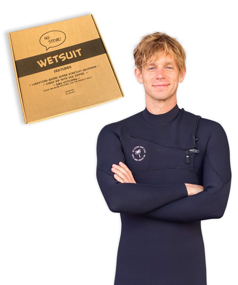 Ho Stevie! Men’s Surfing Wetsuit - Chest Zip Fullsuit - Warm Superstretch 3/2mm or 4/3mm Neoprene w/GBS Seams