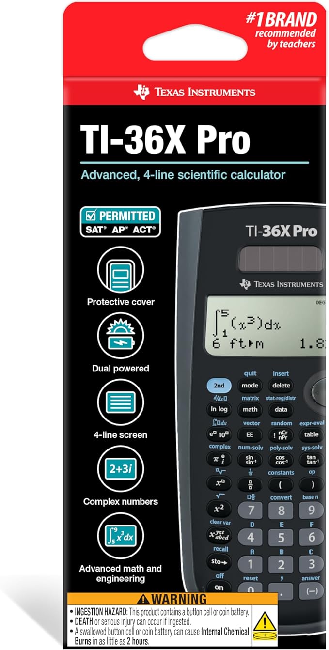 Texas Instruments TI-36X Pro Engineering/Scientific Calculator | 9.7 Inch | Black.