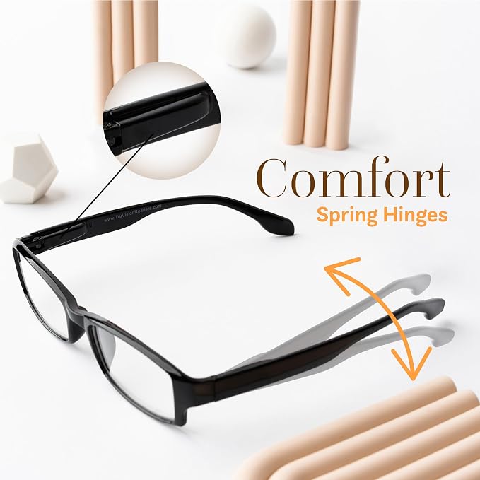 TruVision Readers Reading Glasses, Comfort Spring Hinges