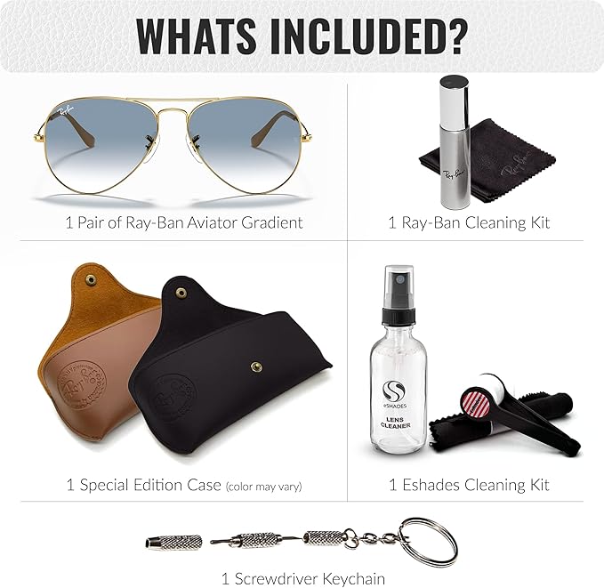Ray-Ban RB3025 AVIATOR GRADIENT Pilot Shaped Sunglasses for Men & Women with Official RAYBAN Eyewear Kit