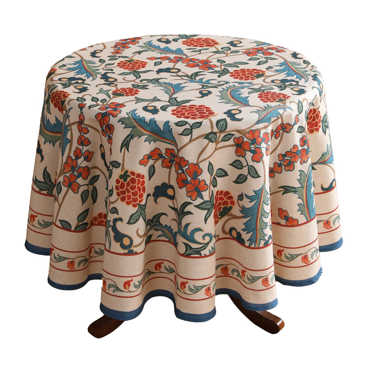 patdrea Vintage French Linen Tablecloth,Round,Diameter 67"-Wensel