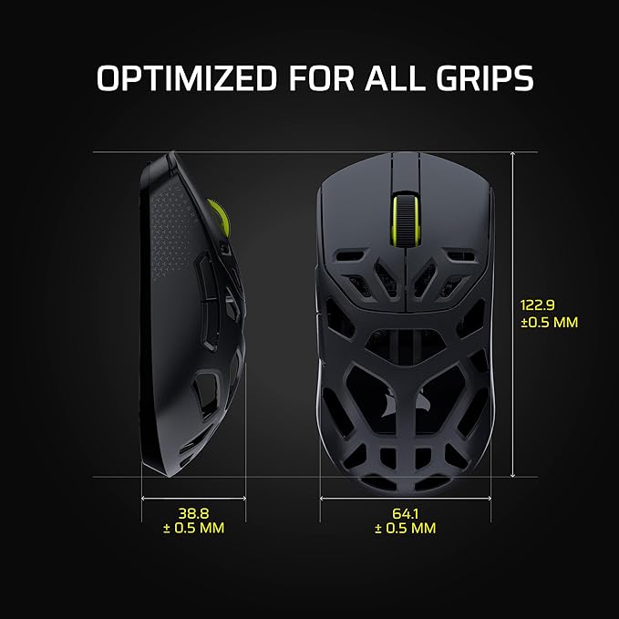 Corsair Sabre v2 PRO Wireless MG FPS Gaming Mouse – 33,000 DPI Marksman S Sensor, 8,000Hz Hyper-Polling, Durable Magnesium, Lightweight, Up to 120hr Battery – Black