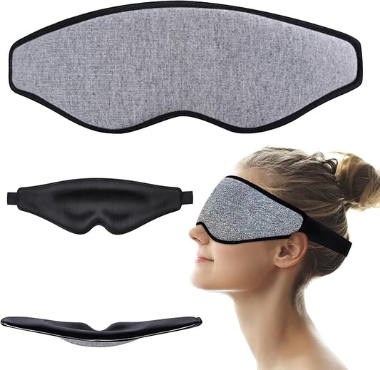 Eye Mask for Busy Professionals – 3D Blackout Sleep Mask with Zero Pressure Fit for Daytime Reset & Deep Rest (Gray)