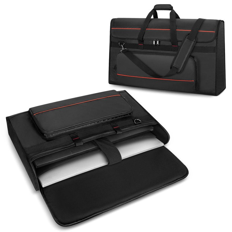Trunab Portable Monitor Carrying Case, 27-32 Inch Computer Screen Padded Bag Hold Up to 2 LCD Screens/TVs, Not Compatible with iMac, with Accessories Pocket, PU Bottom, for Travel, Work, Transport