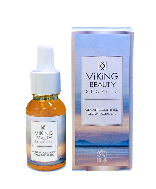 Glow Facial Oil - Organic Face Oil with Blend of 11 Certified Organic Oils and Extracts - Hydrating Face Oil with Nordic Berries - Face Oil for Women and Men - 0.5 fl oz