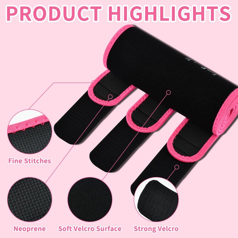 NEWCOO Sweat Waist Trainer For Women Men Waist Trimmer Sweat Belt Band Stomach Wrap Faja For Workout Weight Loss Lower Belly Fat Black/Pink