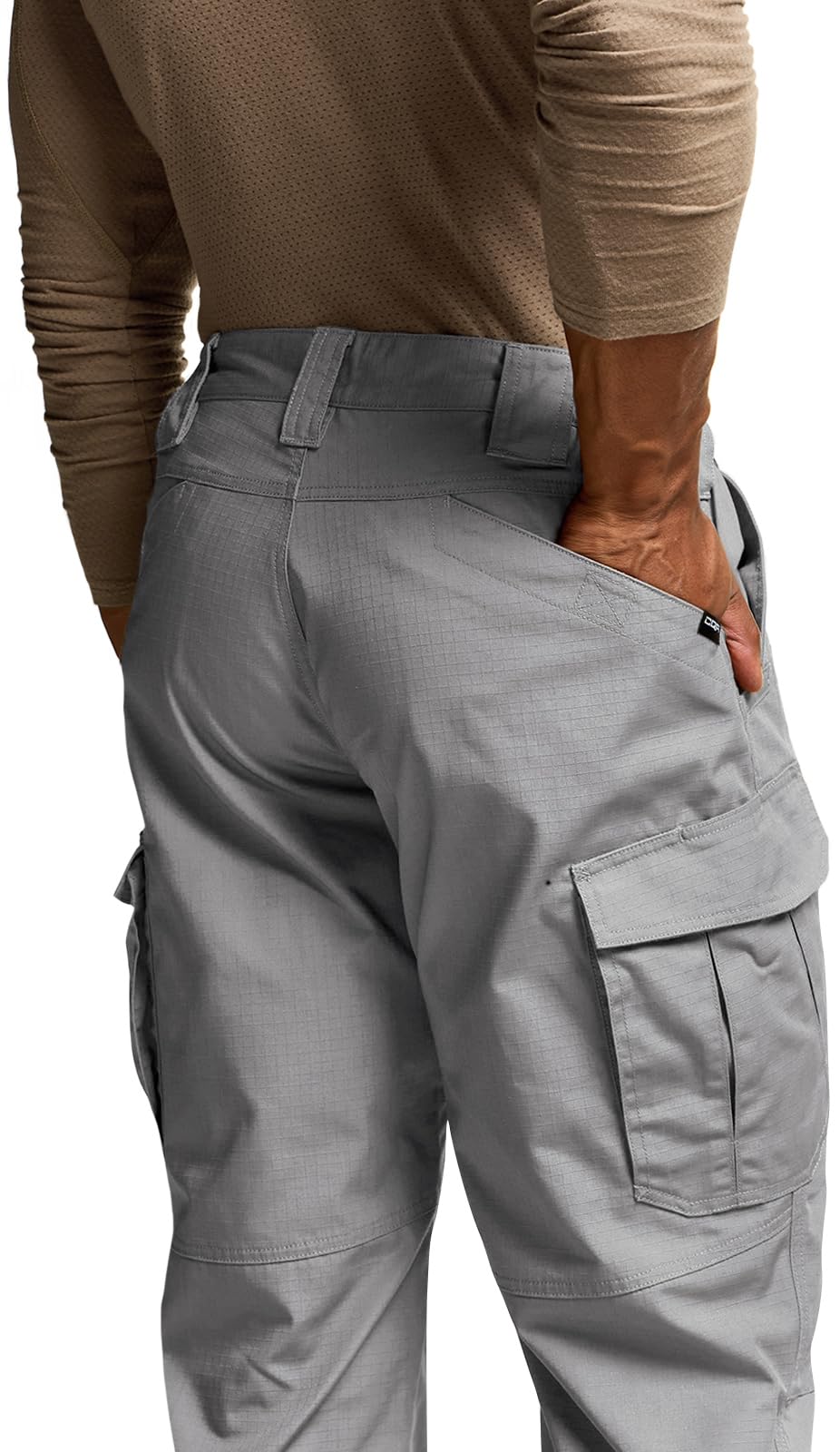 CQR Men's Tactical Pants, Water Resistant Ripstop Cargo Pants, Lightweight EDC Work Hiking Pants, Outdoor Apparel, Raider Mag Pocket Stone, 34W x 32L