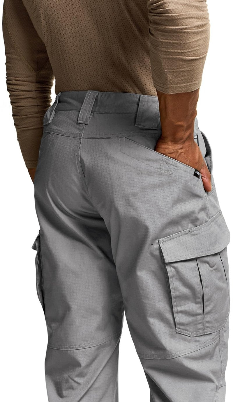 CQR Men's Tactical Pants, Water Resistant Ripstop Cargo Pants, Lightweight EDC Work Hiking Pants, Outdoor Apparel, Raider Mag Pocket Stone, 32W x 30L